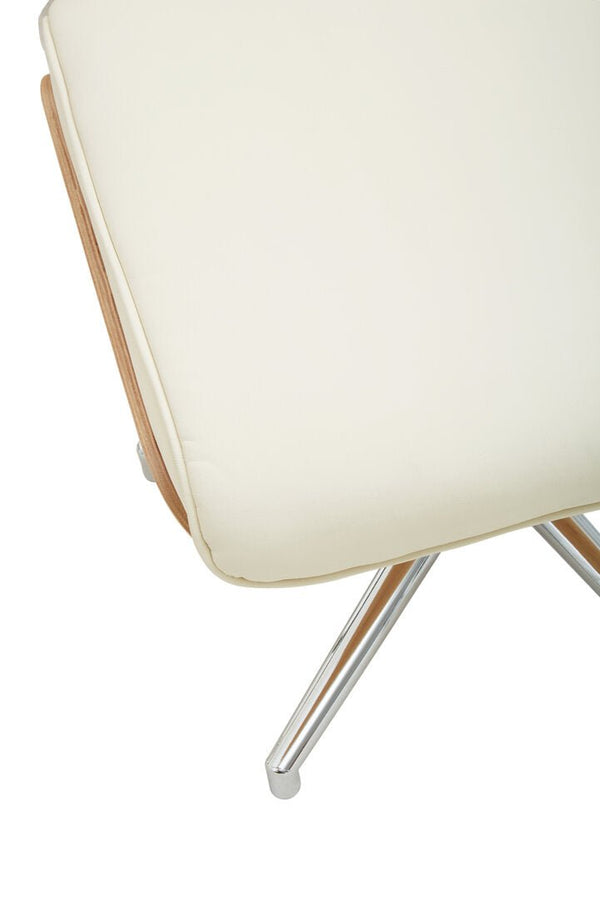 Warrington Ivory Leather Effect Recliner And Footstool - Canwell Interiors Limited - Xshowhome