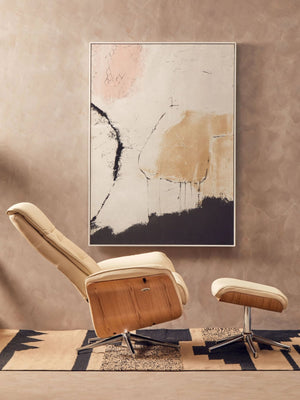 Warrington Ivory Leather Effect Recliner And Footstool - XShowhome Limited - Xshowhome