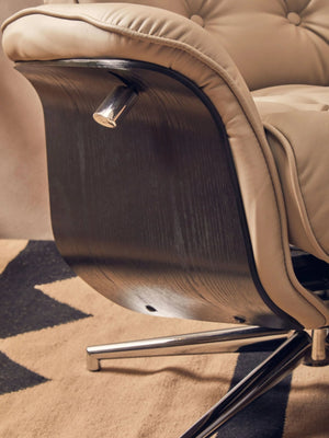 Warrington Mink Leather Effect Recliner And Footstool - XShowhome Limited - Xshowhome
