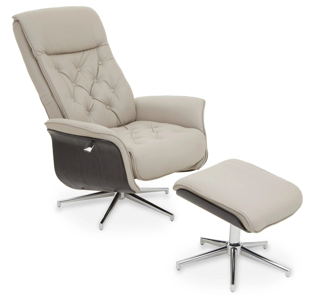 Warrington Mink Leather Effect Recliner And Footstool - XShowhome Limited - Xshowhome
