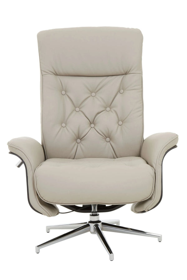 Warrington Mink Leather Effect Recliner And Footstool - XShowhome Limited - Xshowhome