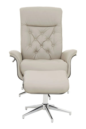Warrington Mink Leather Effect Recliner And Footstool - XShowhome Limited - Xshowhome