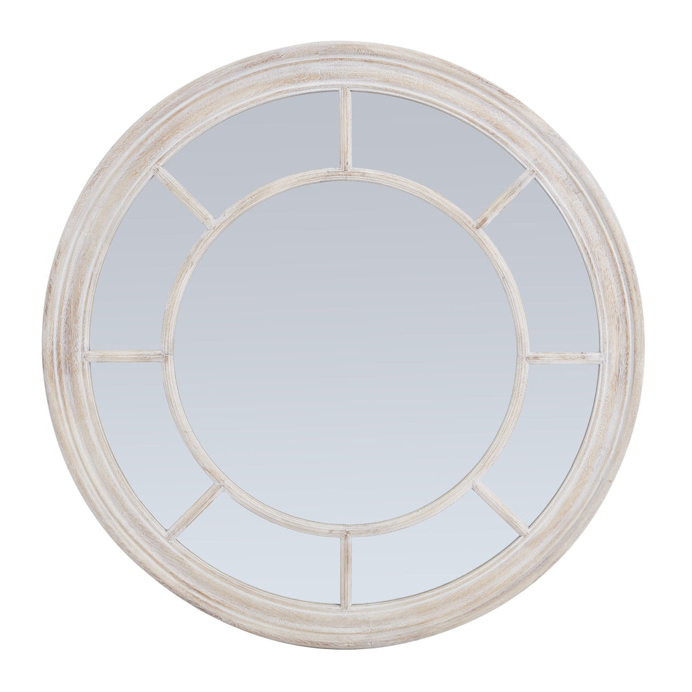 Washed Wood Framed Round Mirror - XShowhome Limited - Hills