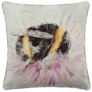 Watercolour Bee 43x43 Feather Filled Cushion - Canwell Interiors Limited - Riva