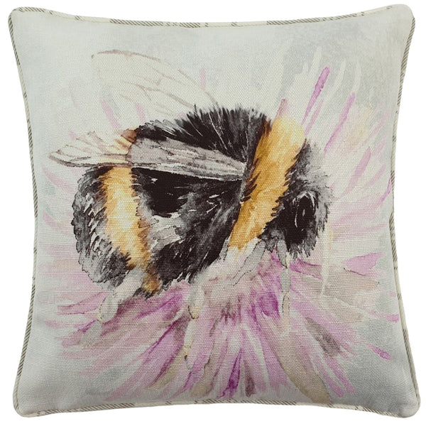Watercolour Bee 43x43 Feather Filled Cushion - Canwell Interiors Limited - Riva