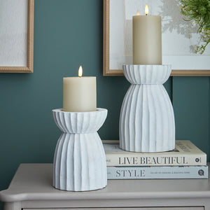 White Carved Hurricane Lantern - Canwell Interiors Limited - Hills