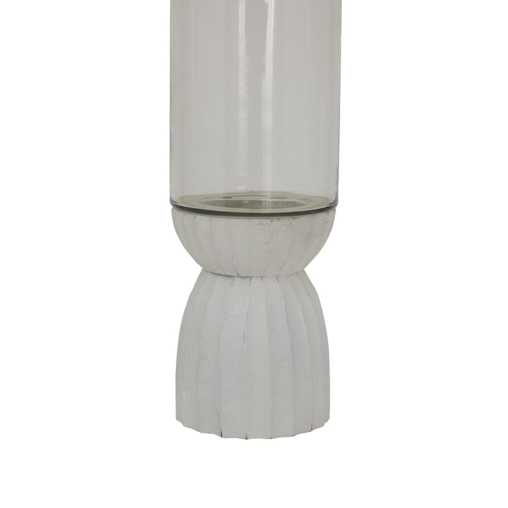 White Carved Hurricane Lantern - Canwell Interiors Limited - Hills