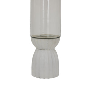 White Carved Hurricane Lantern - Canwell Interiors Limited - Hills