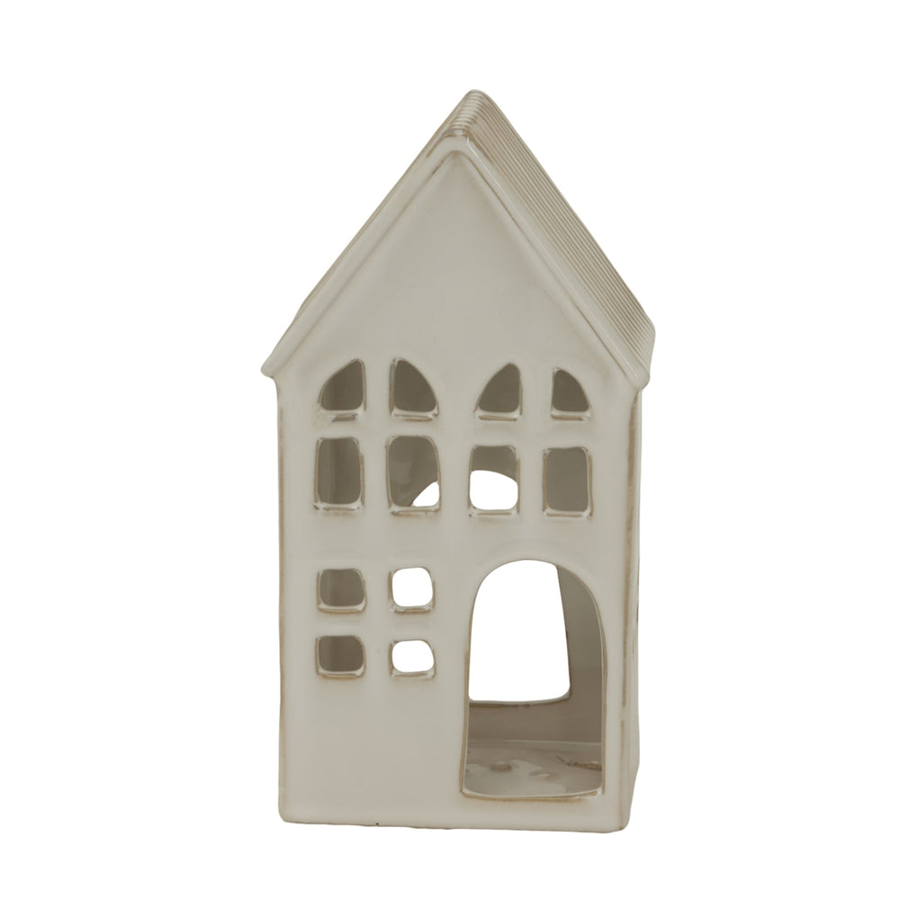 White Ceramic House Tea Light Holder - Canwell Interiors Limited - Hills