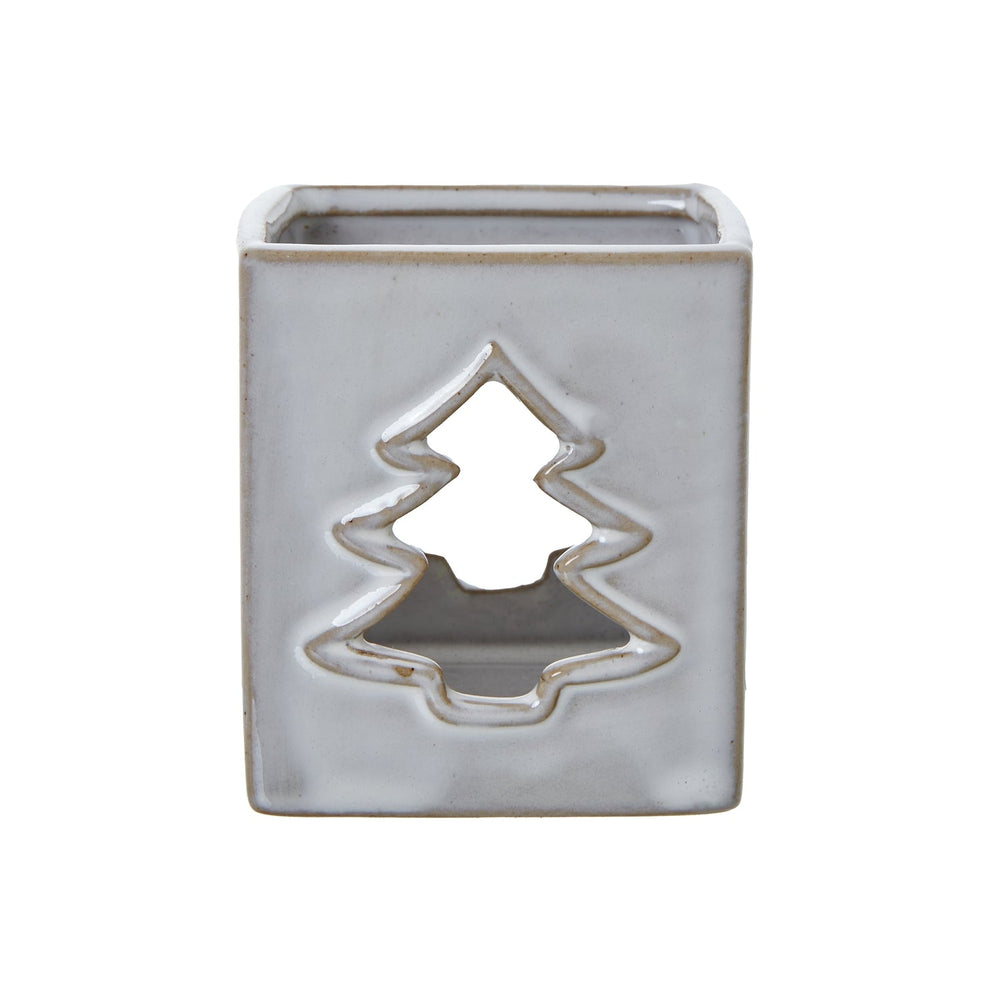 White Ceramic Tree Cut - Out Square Tealight Holder - XShowhome Limited - Hills