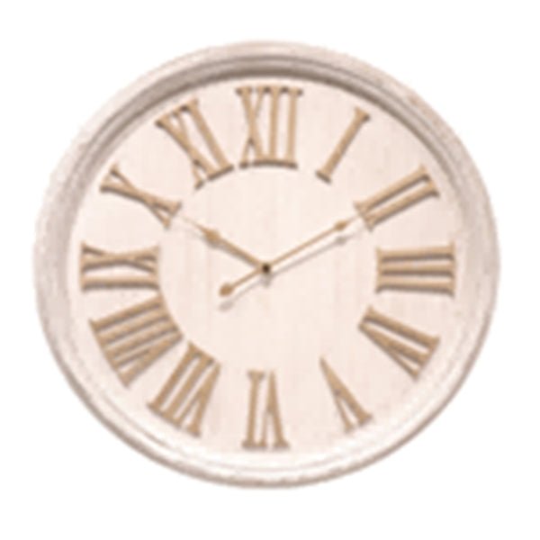 White Wash Clock With Wooden Numerals - Canwell Interiors Limited - Hills