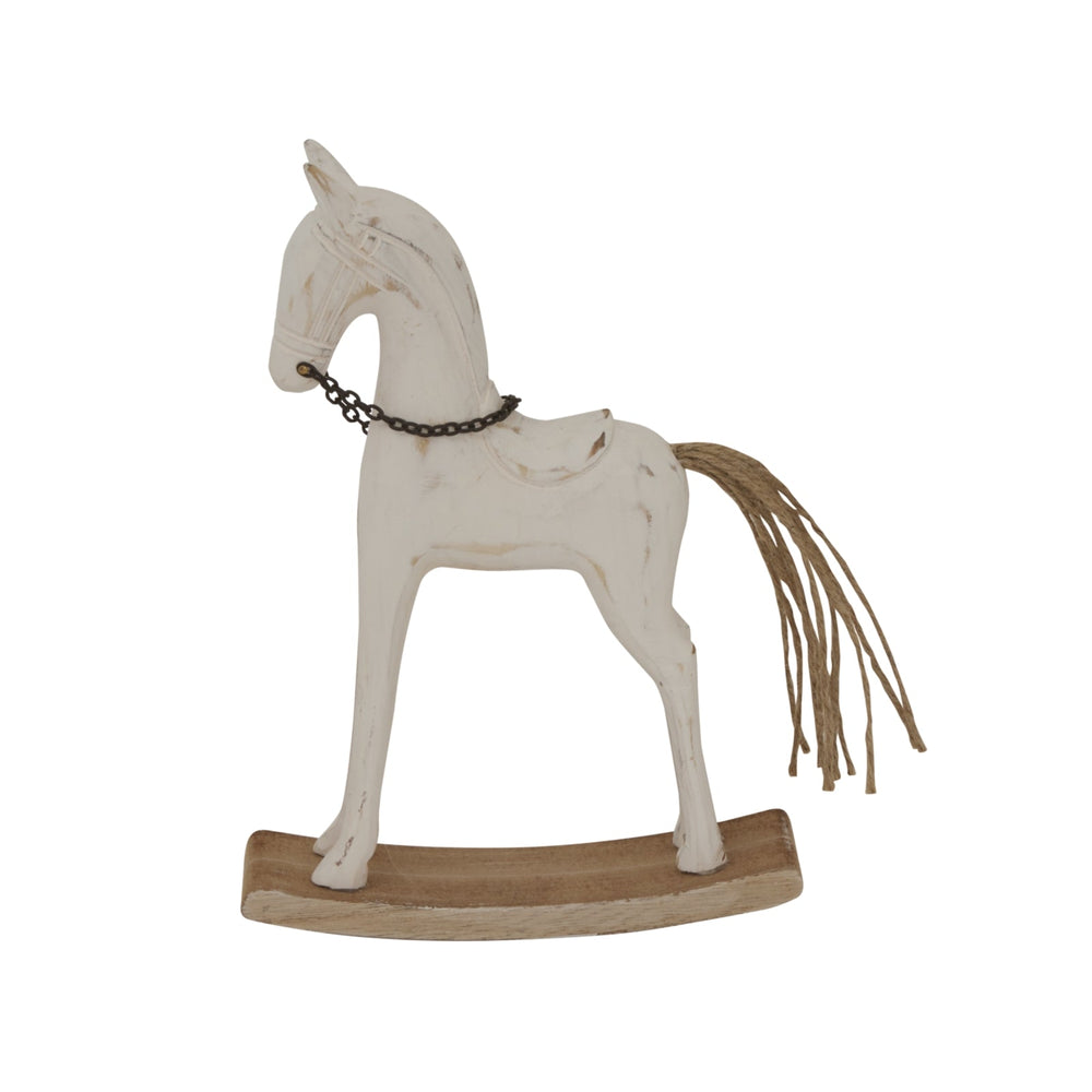Whitewashed Rustic Rocking Horse - XShowhome Limited - Hills