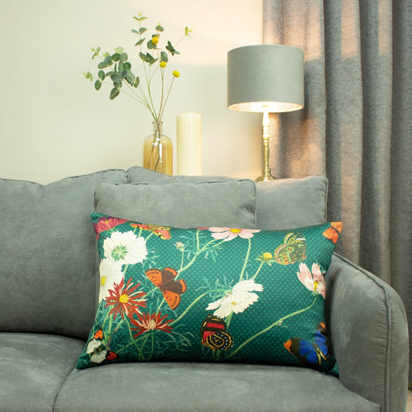 Wild Fauna 40x60 Feather Filled Cushion Emerald - Canwell Interiors Limited - Riva