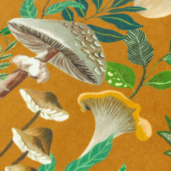 Wild Garden Mushroom Repeat 43x43 Feather Filled Cushion Multi - Canwell Interiors Limited - Riva