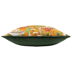 Wild Garden Mushroom Repeat 43x43 Feather Filled Cushion Multi - Canwell Interiors Limited - Riva