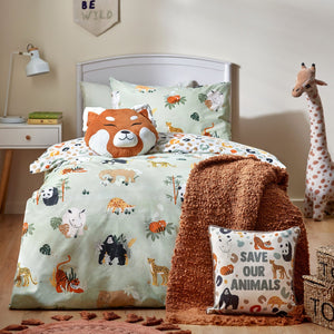 Wildlife Toddler Duvet Set Multi/green - Canwell Interiors Limited - Riva