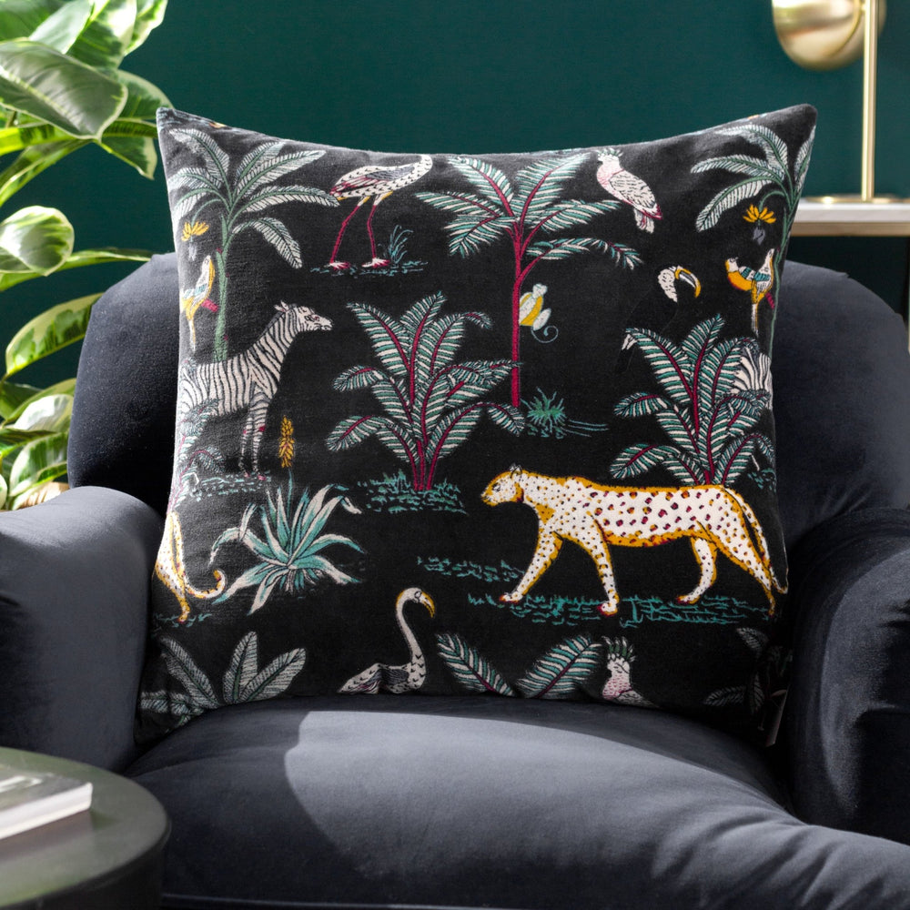 Wilds 55x55 Feather Filled Cushion Black - Canwell Interiors Limited - Riva