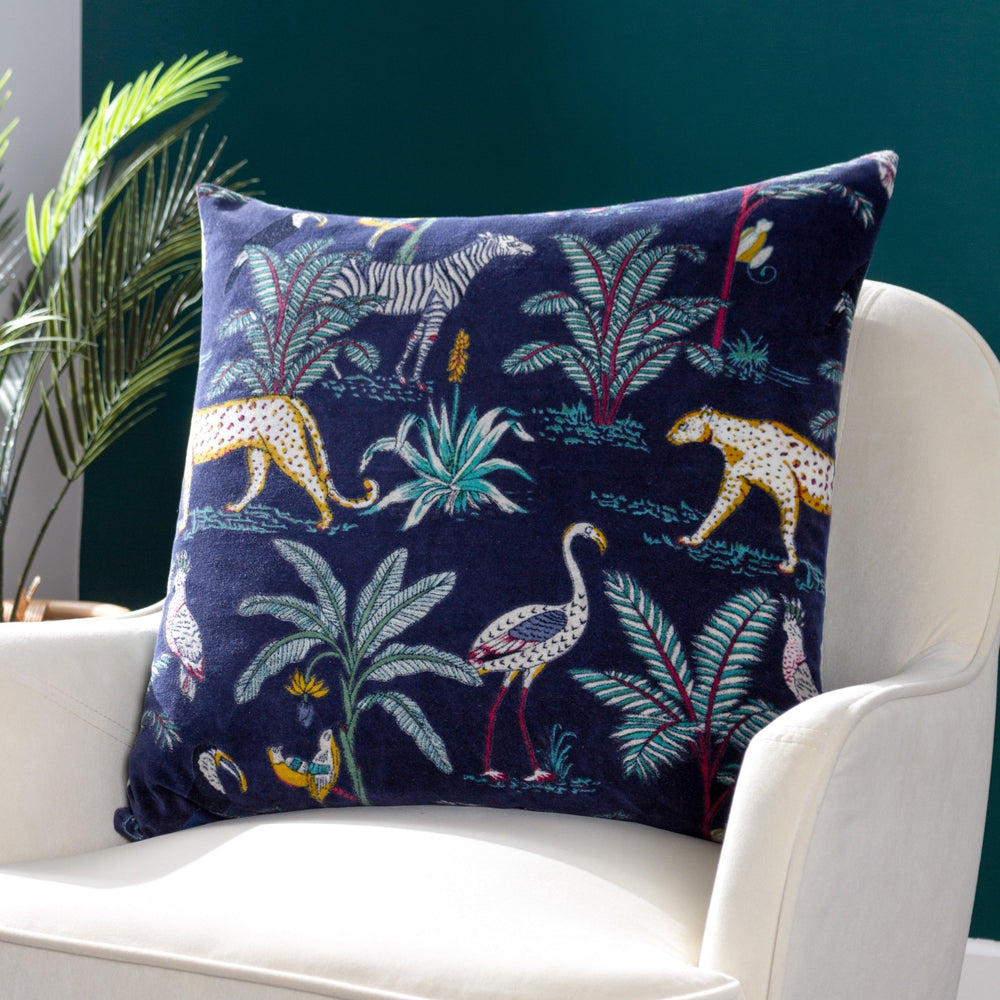 Wilds 55x55 Feather Filled Cushion Navy - Canwell Interiors Limited - Riva