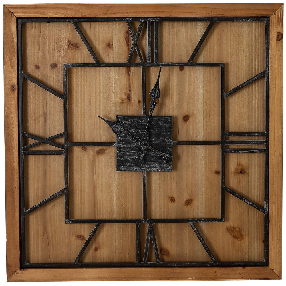 Williston Square Large Wooden Wall Clock - Canwell Interiors Limited - Hills