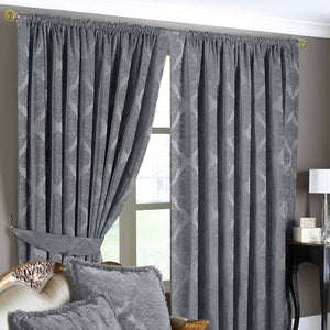 Winchester 168x183 Pencil Pleat Curtains Silv - Canwell Interiors Limited - Riva