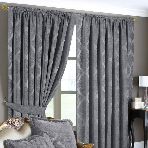 Winchester 168x183 Pencil Pleat Curtains Silv - Canwell Interiors Limited - Riva