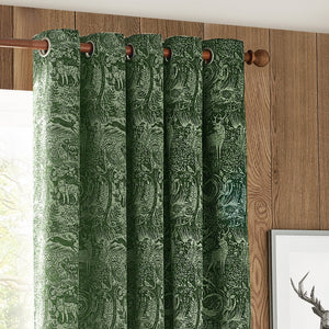 Winter Woods 117x182 Eyelet Curtains Emerald - Canwell Interiors Limited - Riva