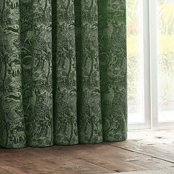 Winter Woods 117x182 Eyelet Curtains Emerald - Canwell Interiors Limited - Riva