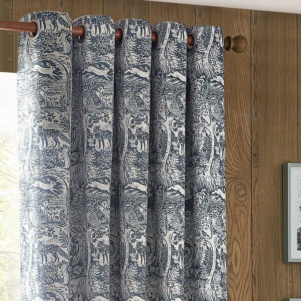 Winter Woods 167x182 Eyelet Curtains Midnight - Canwell Interiors Limited - Riva