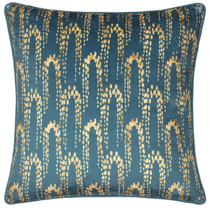 Wisteria 50x50 Feather Filled Cushion Petrol - Canwell Interiors Limited - Riva