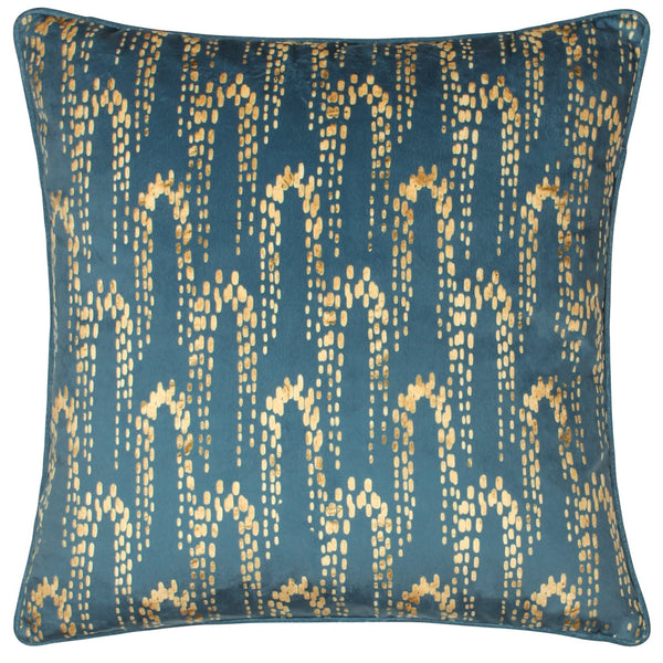 Wisteria 50x50 Feather Filled Cushion Petrol - Canwell Interiors Limited - Riva
