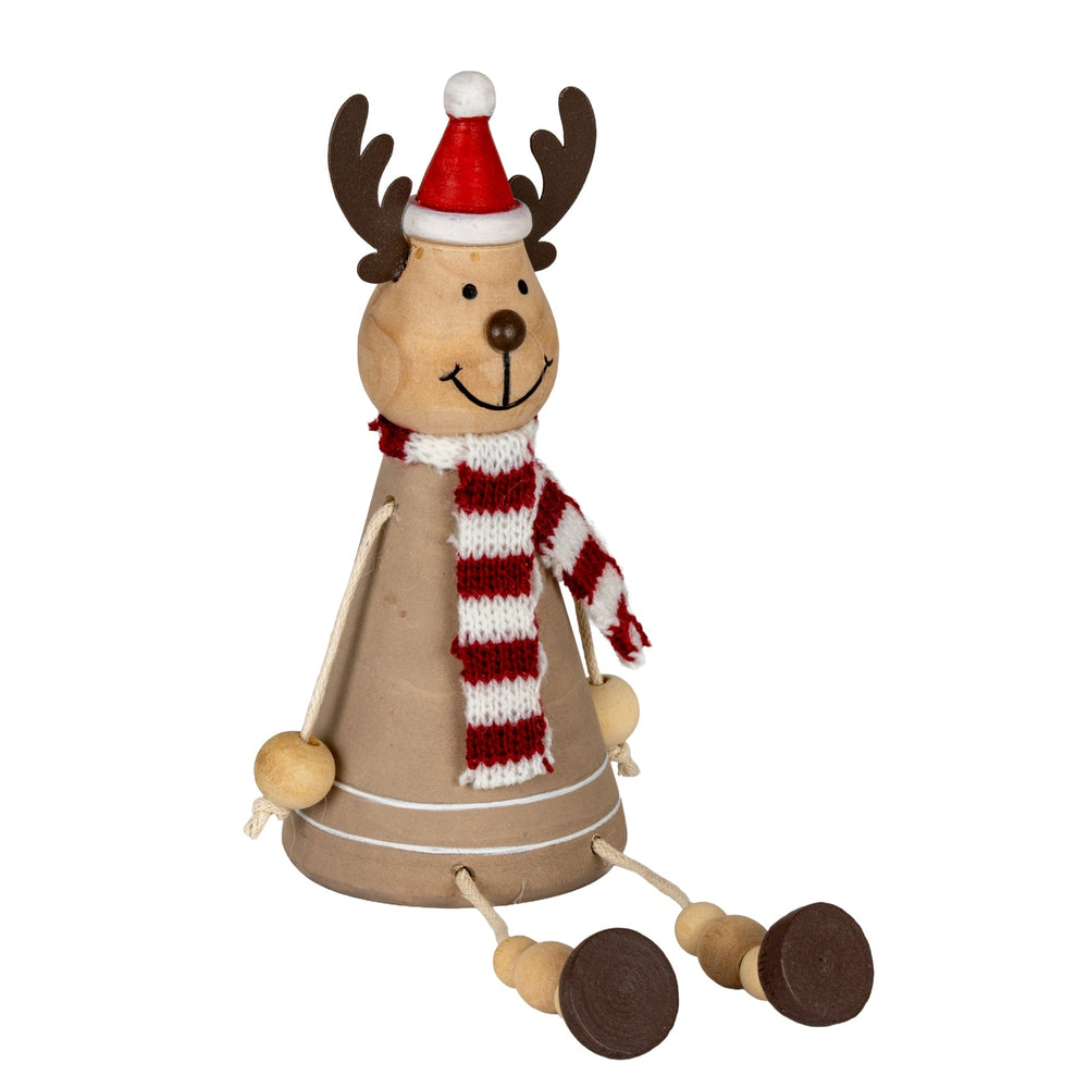 Wooden Jolly Sitting Reindeer Decoration - Canwell Interiors Limited - Hills