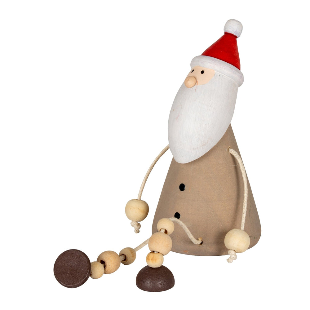 Wooden Jolly Sitting Santa Decoration - Canwell Interiors Limited - Hills