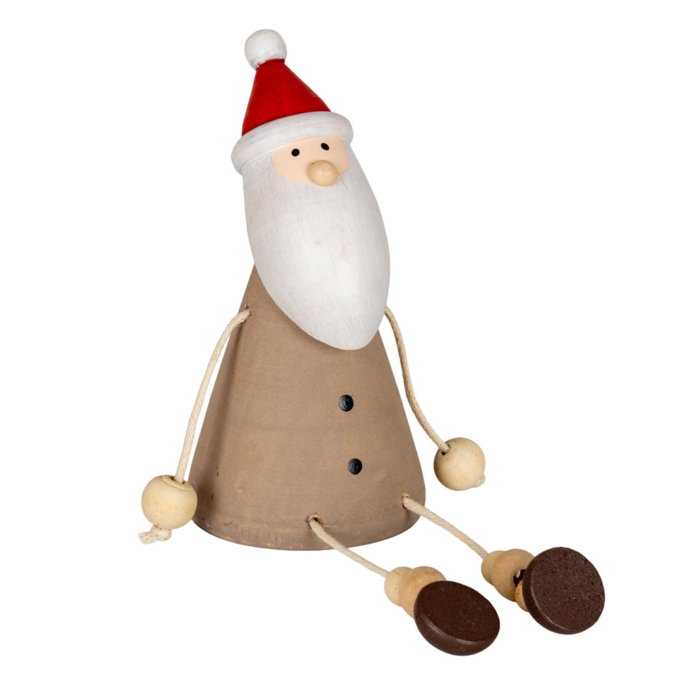 Wooden Jolly Sitting Santa Decoration - Canwell Interiors Limited - Hills