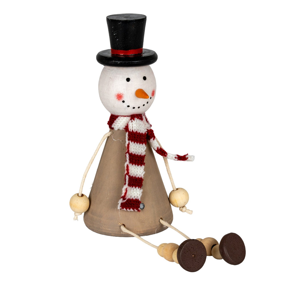 Wooden Jolly Sitting Snowman Decoration - Canwell Interiors Limited - Hills