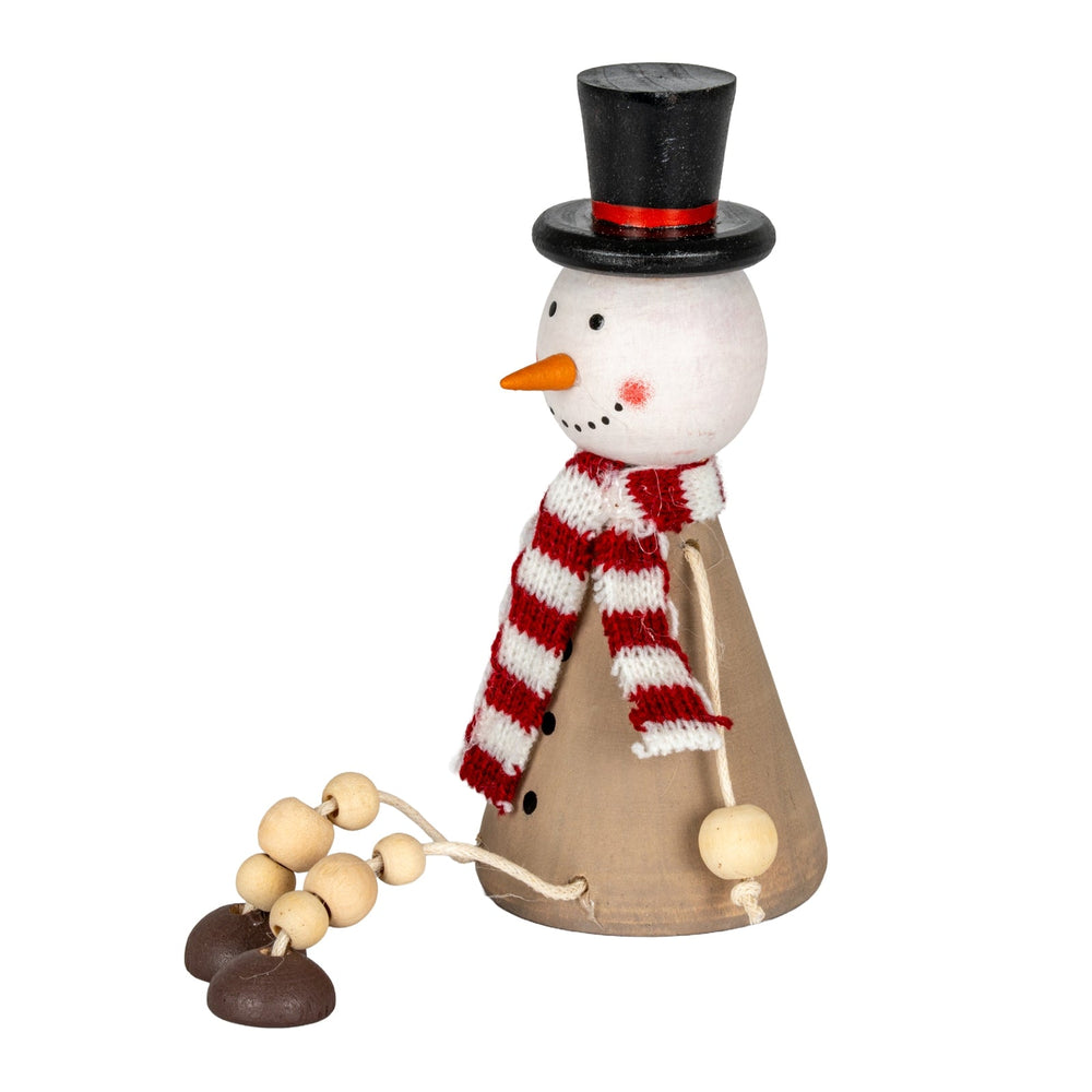 Wooden Jolly Sitting Snowman Decoration - Canwell Interiors Limited - Hills