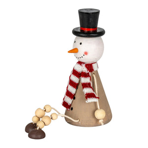 Wooden Jolly Sitting Snowman Decoration - Canwell Interiors Limited - Hills