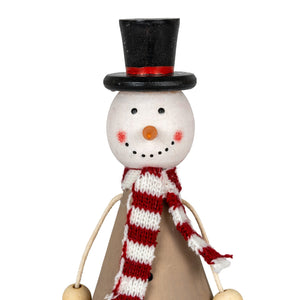 Wooden Jolly Sitting Snowman Decoration - Canwell Interiors Limited - Hills