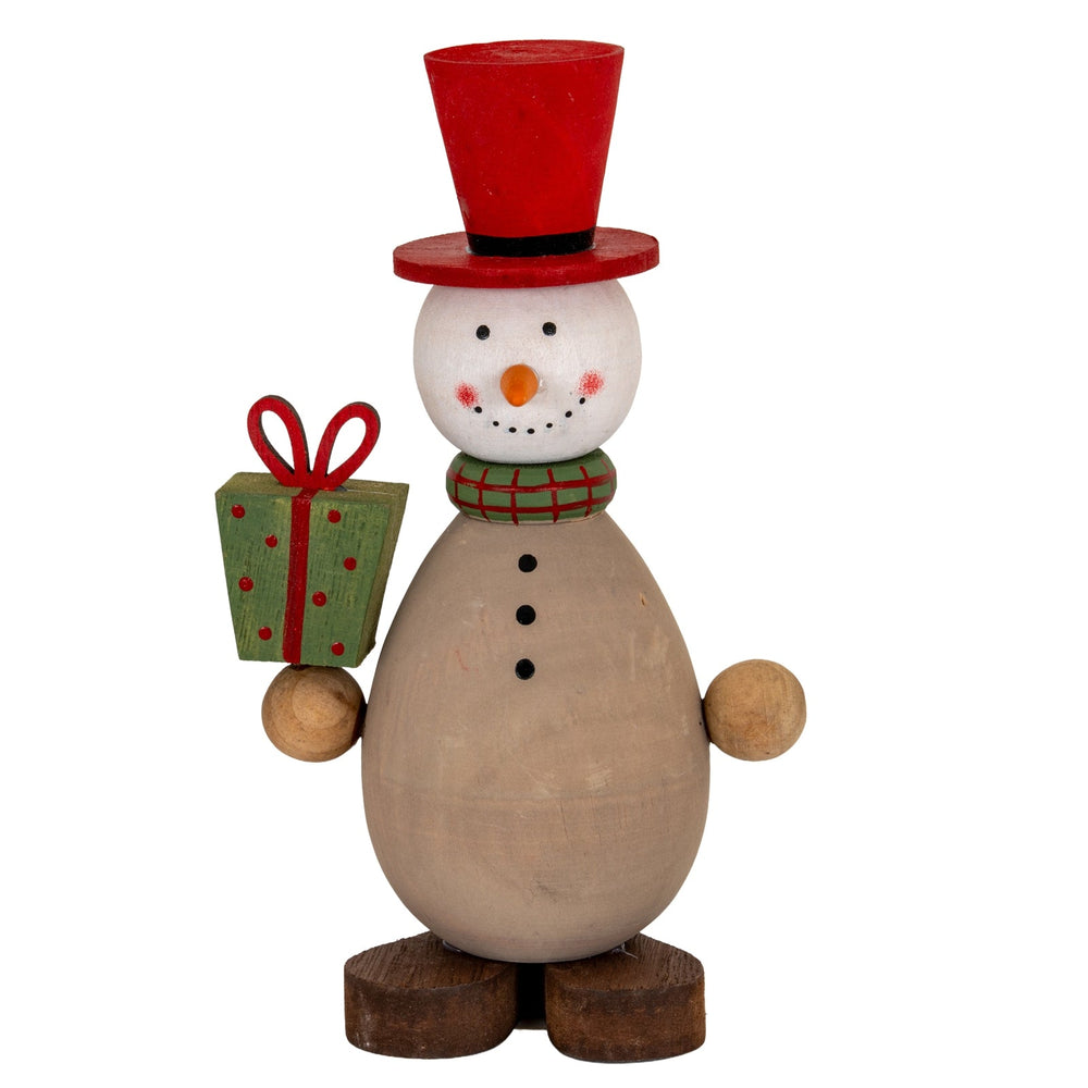 Wooden Snowman with Present - Canwell Interiors Limited - Hills