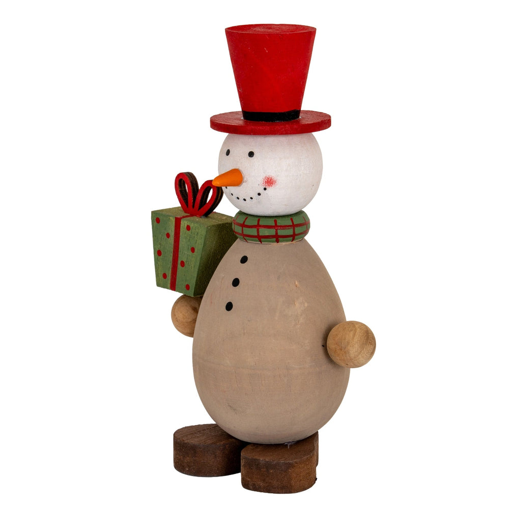 Wooden Snowman with Present - Canwell Interiors Limited - Hills