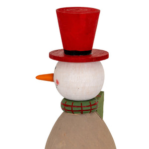 Wooden Snowman with Present - Canwell Interiors Limited - Hills