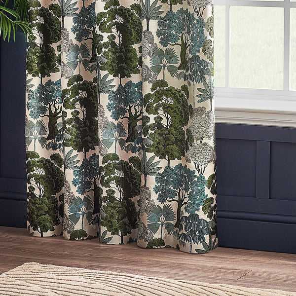 Woodlands 117x137 Eyelet Curtains Green - Canwell Interiors Limited - Riva