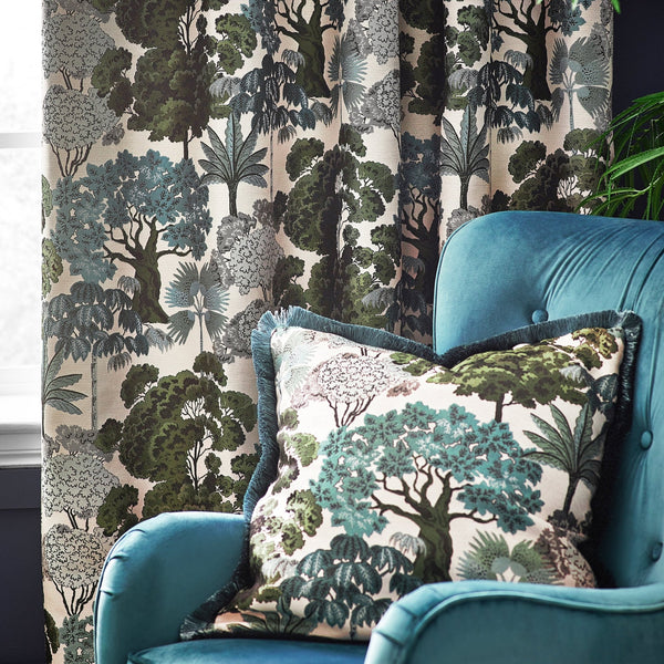 Woodlands 117x137 Eyelet Curtains Green - Canwell Interiors Limited - Riva