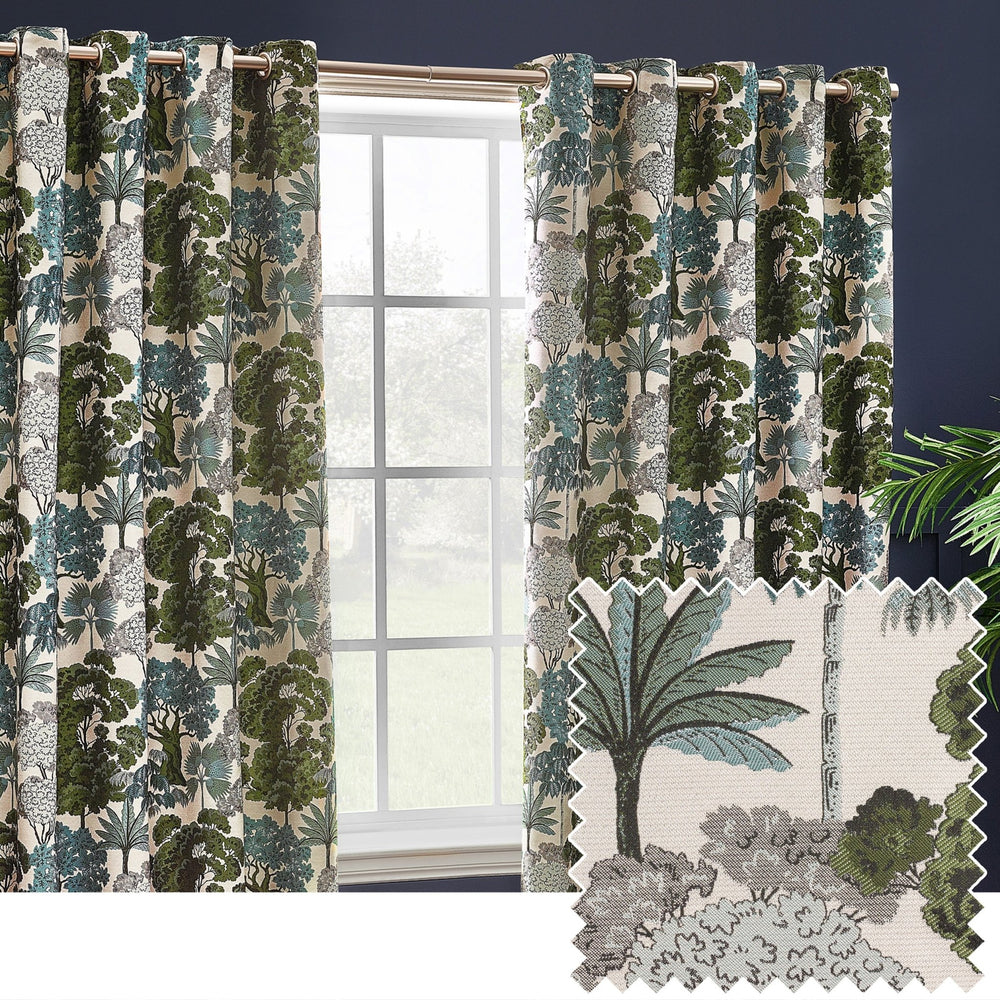 Woodlands 168x137 Eyelet Curtains Green - XShowhome Limited - Riva