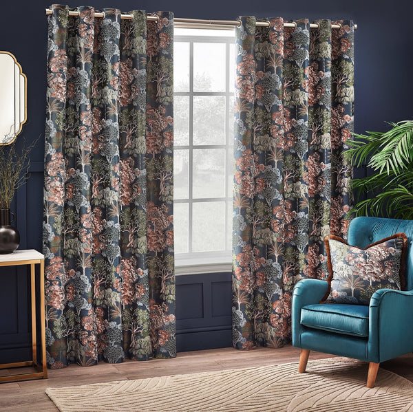 Woodlands 168x183 Eyelet Curtains Navy - Canwell Interiors Limited - Riva