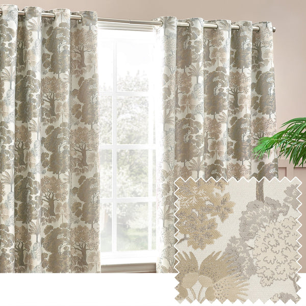Woodlands 229x137 Eyelet Curtains Natural - Canwell Interiors Limited - Riva