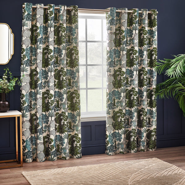 Woodlands 229x229 Eyelet Curtains Green - Canwell Interiors Limited - Riva