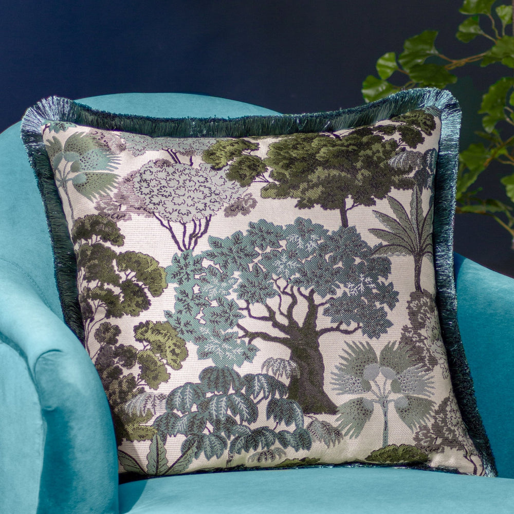 Woodlands 55x55 Feather Filled Cushion Green - Canwell Interiors Limited - Riva