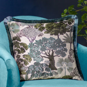 Woodlands 55x55 Feather Filled Cushion Green - Canwell Interiors Limited - Riva