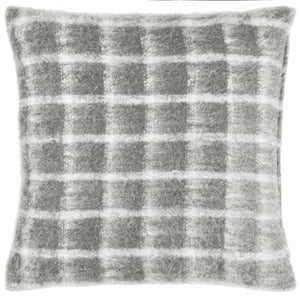 Yarrow Check 45x45 Feather Filled Cushion Flint Grey - Canwell Interiors Limited - Riva