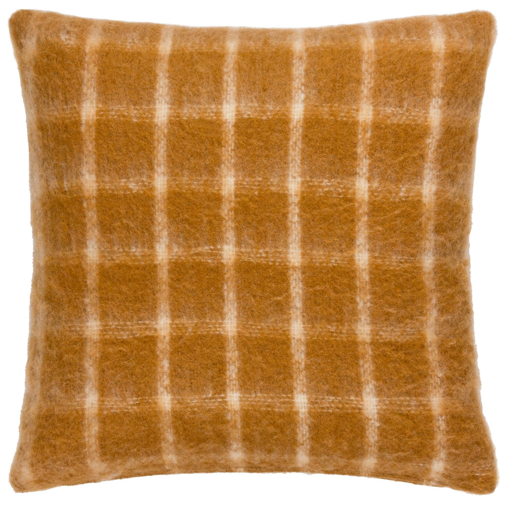 Yarrow Check 45x45 Feather Filled Cushion Ginger - Canwell Interiors Limited - Riva
